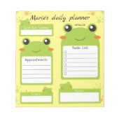 Bloc-notes du planificateur de grenouilles quotidi (Devant)