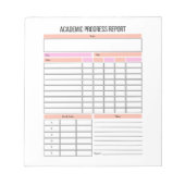 Bloc-notes du planificateur de rapport d'avancemen (Devant)