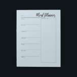 Bloc-notes du planificateur de repas<br><div class="desc">Gardez le suivi de vos repas planifiés avec ce bloc-notes de planificateur. Idéal pour toute la famille de garder trace de votre régime alimentaire,  de planifier et d'acheter.</div>
