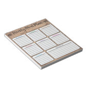 Bloc-notes du planificateur de repas hebdomadaire (Incliné)