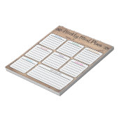 Bloc-notes du planificateur de repas hebdomadaire (Tourné)