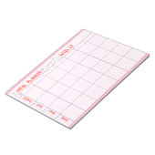 Bloc-notes du planificateur de repas hebdomadaire (Incliné)