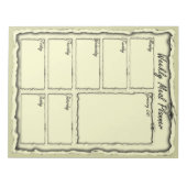 Bloc-notes du planificateur de repas hebdomadaire (Devant)