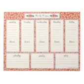 Bloc-notes du planificateur hebdomadaire avec menu (Devant)