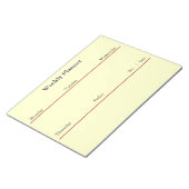 Bloc-notes du planificateur hebdomadaire (blanc) (Incliné)