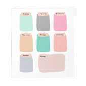 Bloc-notes du planificateur hebdomadaire coloré (Devant)