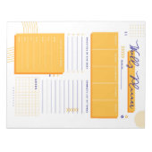 Bloc-notes du planificateur hebdomadaire jaune-bla (Devant)