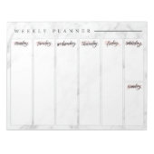 Bloc-notes du planificateur hebdomadaire Marble (Devant)