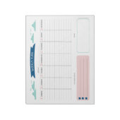 Bloc-notes du planificateur hebdomadaire mignon (Tourné)