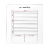 Bloc-notes du planificateur hebdomadaire personnal (Devant)