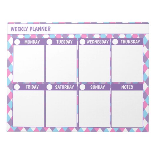 Bloc-notes du planificateur hebdomadaire simple (Devant)