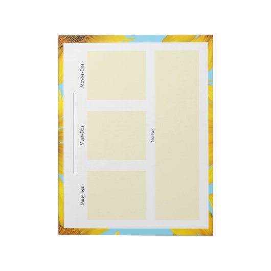 Bloc-notes du programme quotidien de tournesol (Tourné)