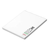 Bloc-notes du tableau de Snellen (Tourné)