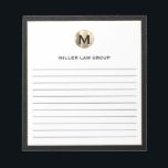 Bloc-notes élégant<br><div class="desc">Améliorez votre expérience de prise de notes avec ce Bloc-notes élégant. Ce bloc-notes élégant est doté d'un logo initial monogramme raffiné en haut, qui présente votre première dans un design or brossé avec du texte personnalisable ci-dessous. Les pages alignées offrent une toile parfaite pour mettre en évidence les pensées, les...</div>