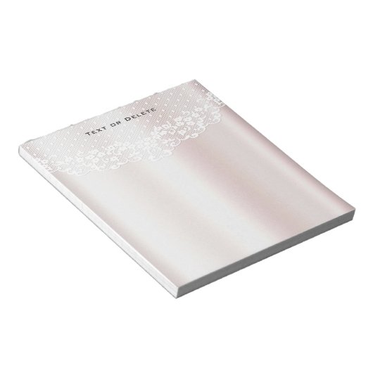 Bloc-notes élégant à dentelle blanche (Incliné)