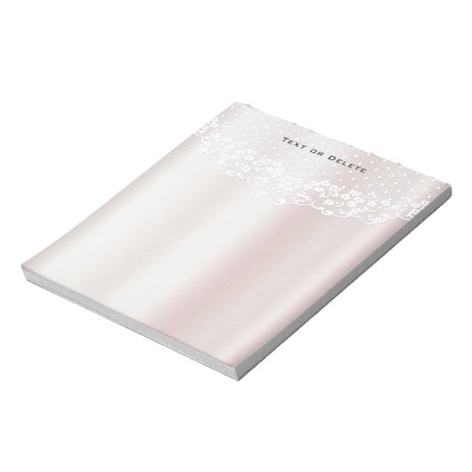 Bloc-notes élégant à dentelle blanche (Tourné)