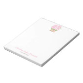 Bloc-notes élégant aquarelle Hydrangea rose pour f (Tourné)