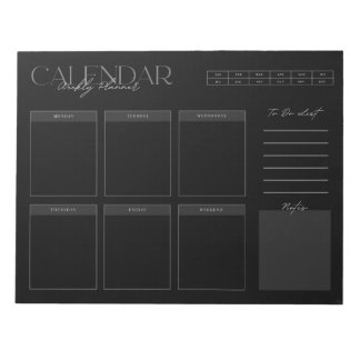 Bloc-notes élégant Black Weekly