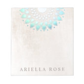 Bloc-notes élégant de Lotus Floral Turquoise (Devant)