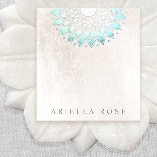 Bloc-notes élégant de Lotus Floral Turquoise