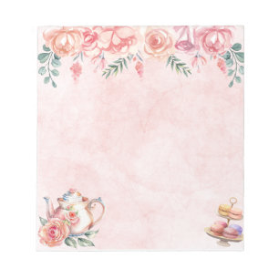 Bloc-notes élégant pour thé à motif floral