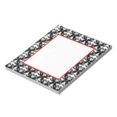 Bloc-notes élégant rouge et noir Damask (Tourné)