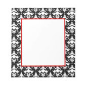 Bloc-notes élégant rouge et noir Damask (Devant)