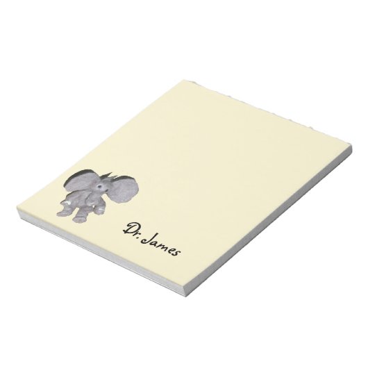 Bloc-notes - Eléphant bébé et nom (Tourné)