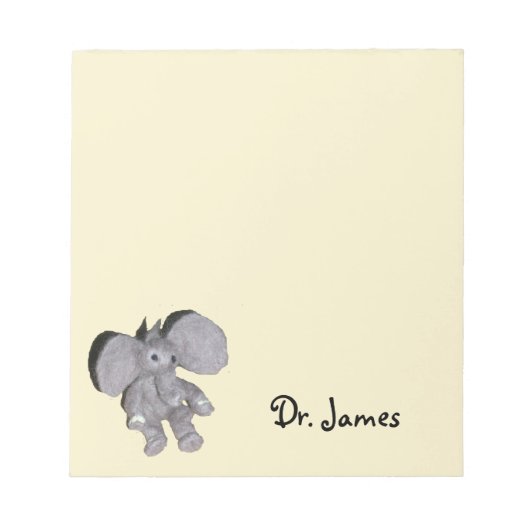 Bloc-notes - Eléphant bébé et nom (Devant)