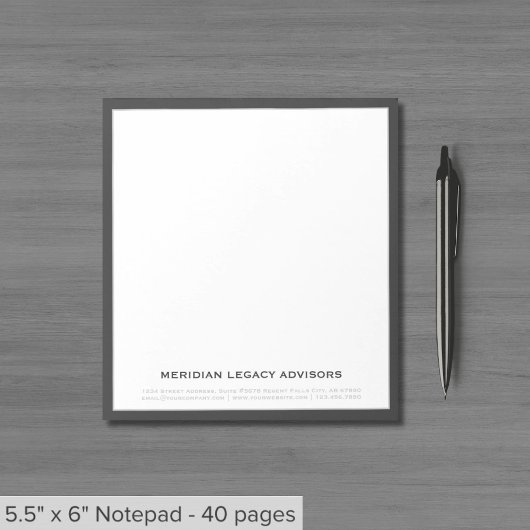 Bloc-notes en blanc gris classique