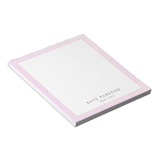 Bloc-notes en cuir rose pastel simple et élégant (Incliné)