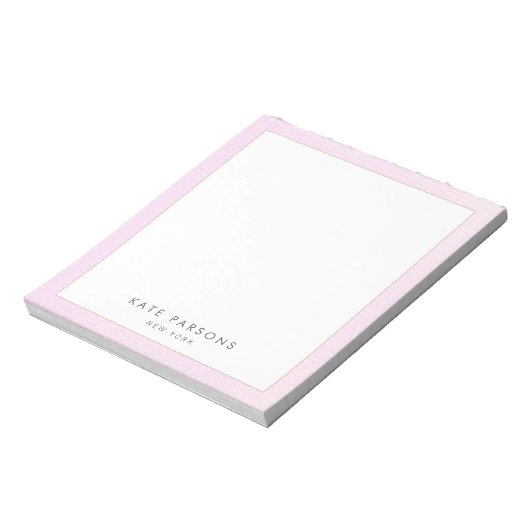 Bloc-notes en cuir rose pastel simple et élégant (Tourné)