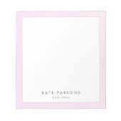 Bloc-notes en cuir rose pastel simple et élégant (Devant)
