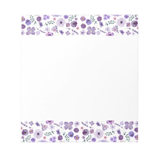 Bloc-notes en fleur floral - Bliss à bordure blanc (Devant)