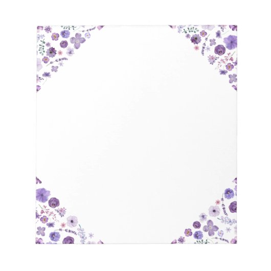 Bloc-notes en fleurs - Coin blanc (Devant)