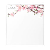 Bloc-notes en fleurs de cerises jolies VOTRE TEXTE (Devant)