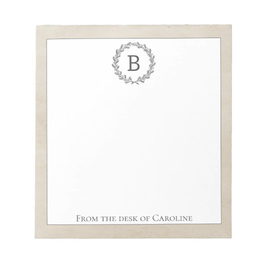 Bloc-notes en forme de couronne beige (Devant)