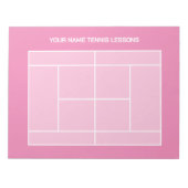 Bloc-notes en forme de terrain de tennis rose (Devant)