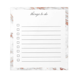 Bloc-notes en marbre blanc et or