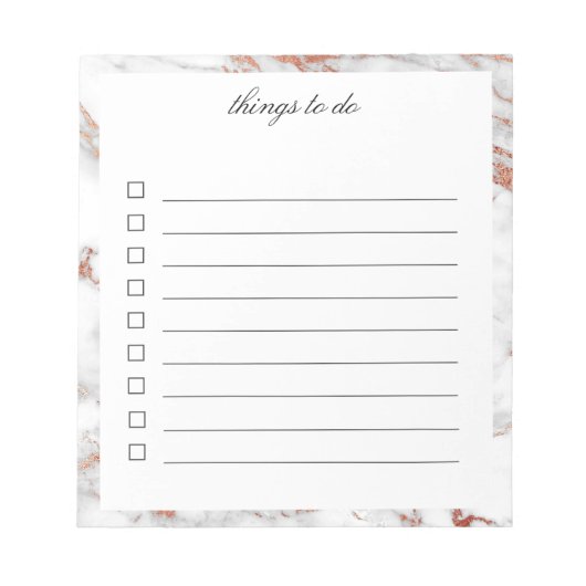 Bloc-notes en marbre blanc et or (Devant)