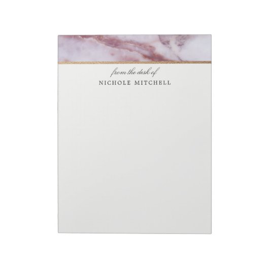 Bloc-notes en marbre rose (Tourné)