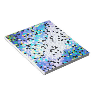 Bloc-notes en mosaïque bleu et noir de la fenêtr