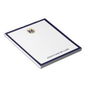 Bloc-notes en or brossé bleu marine (Incliné)