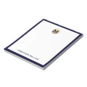 Bloc-notes en or brossé bleu marine (Tourné)