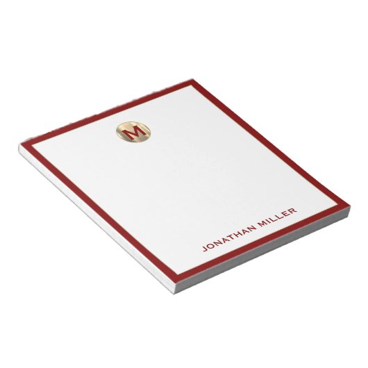 Bloc-notes en or brossé rouge (Incliné)