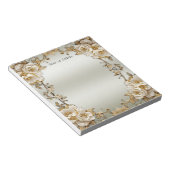 Bloc-notes en or orné blanc (Incliné)