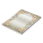 Bloc-notes en or orné blanc (Tourné)