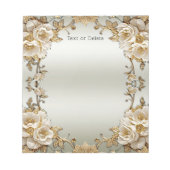 Bloc-notes en or orné blanc (Devant)