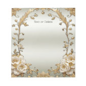 Bloc-notes en or orné blanc (Devant)