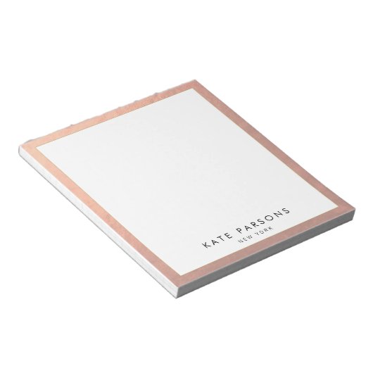 Bloc-notes en or Rose élégant (Incliné)